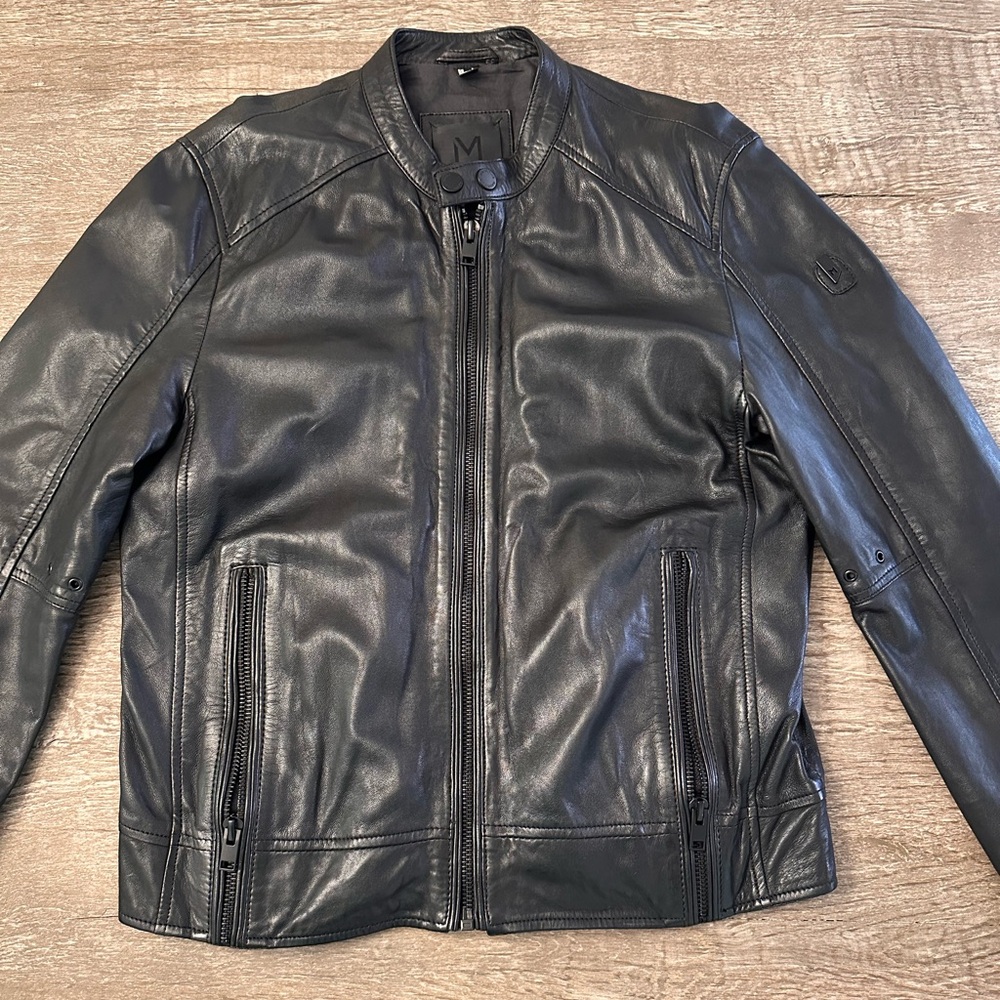 Mauritius Men’s Leather Moto Jacket Coat size medium / large